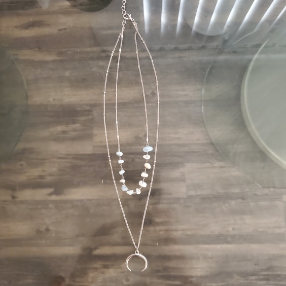 mahina Jewelry 2 Necklaces In One Stones And Half Moon Poshmark